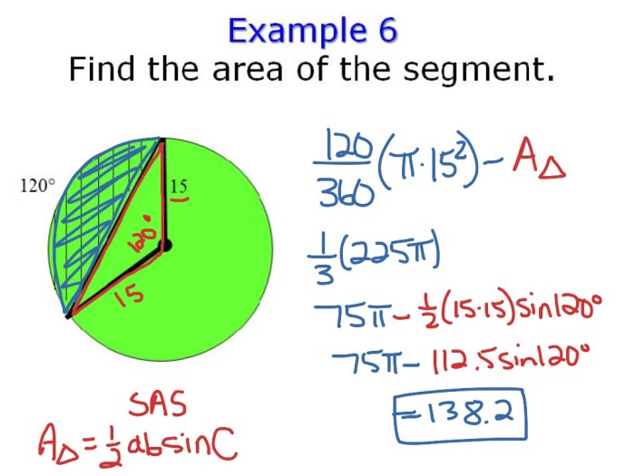 Arc length and sector area matching activity answer key